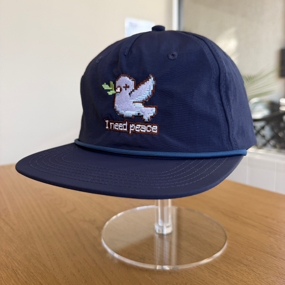 Embroidered I Need Peace Dove Hat