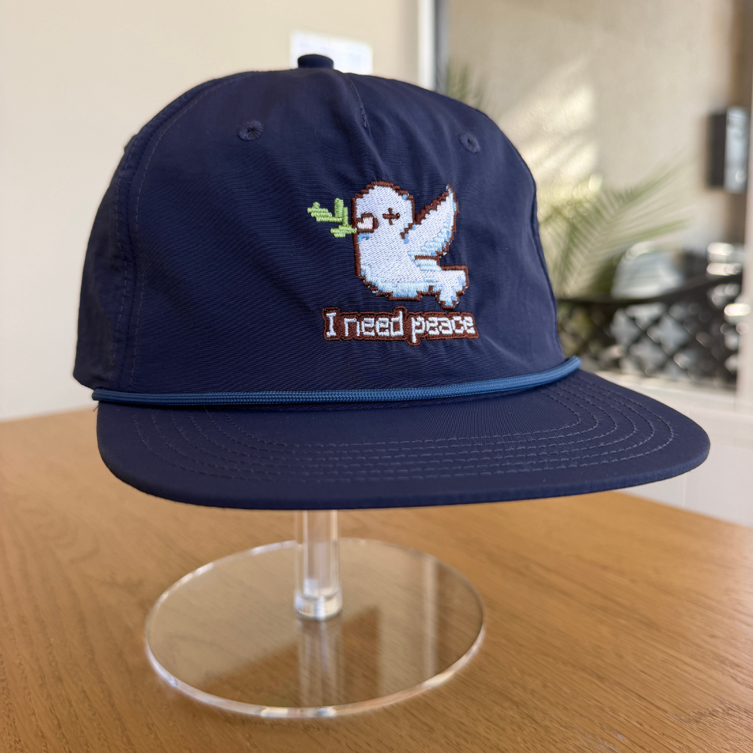 Embroidered I Need Peace Dove Hat