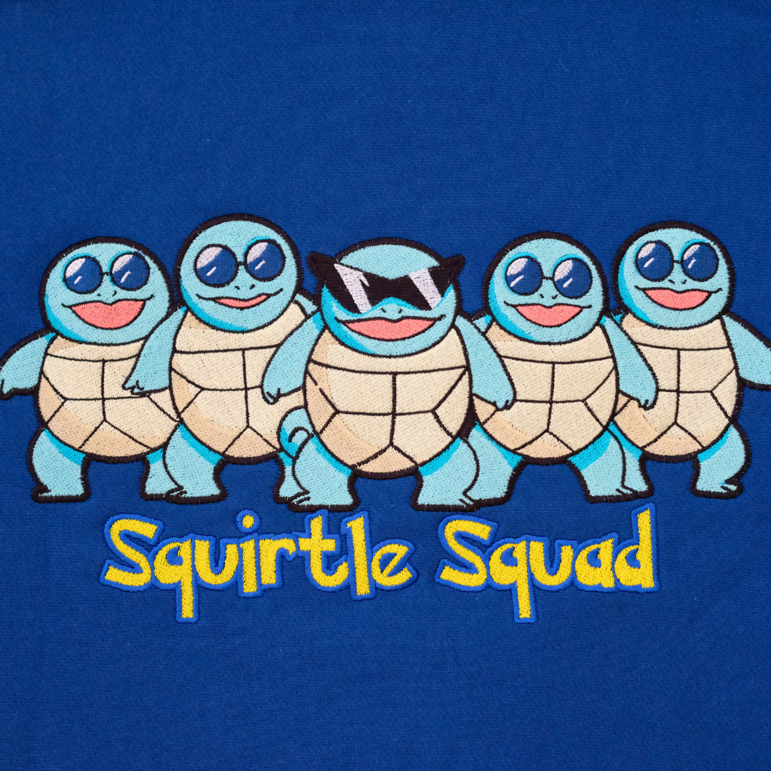 Embroidered Squirtle Sleek Squad Hoodie